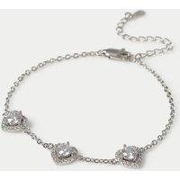 M&S Platinum Plated Heart Bracelet Silver