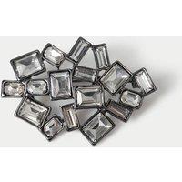 M&S Geometric Crystal Brooch Clear