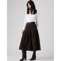 Levi's Denim Pleated Yoke Midi Skirt Black