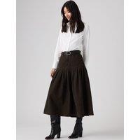 Levi's Denim Pleated Yoke Midi Skirt Black