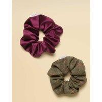 Joules 2 Pack Velvet & Tweed Scrunchies Multi