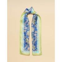 Joules Pure Silk Floral Scarf Blue Mix