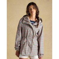 Joules Waterproof Checked Packaway Raincoat Multi