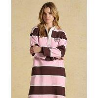 Joules Pure Cotton Striped Rugby Style Jumper Dress Pink Mix