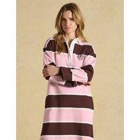 Joules Pure Cotton Striped Rugby Style Jumper Dress Pink Mix