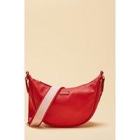 Joules Faux Leather Moon Cross Body Bag Red