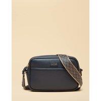 Joules Faux Leather Metallic Cross Body Bag Navy