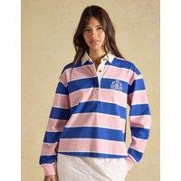Joules Pure Cotton Striped Rugby Shirt Pink Mix