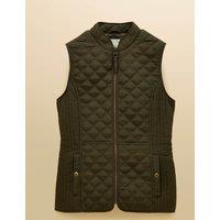 Joules Showerproof Quilted Zip Through Gilet Green