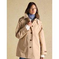 Joules Cotton Rich Waterproof Hooded Raincoat Natural Mix