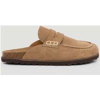 HUSH Suede Flat Mules Taupe