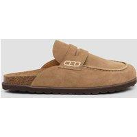 HUSH Rune Suede Padded Flat Mules Taupe
