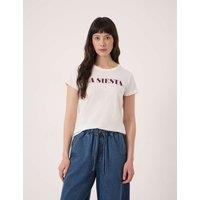 HUSH Pure Cotton Striped Top Ecru Mix