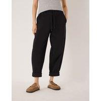 HUSH Cotton Rich Jack Barrel Leg Joggers Black