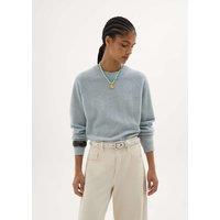 HUSH Pure Merino Wool Crew Neck Jumper Pale Blue