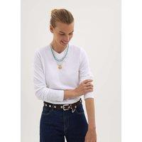 HUSH Pure Cotton V-Neck Top White