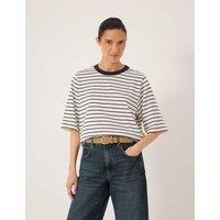 HUSH Pure Cotton Striped T-Shirt Navy Mix