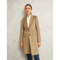 HOBBS Pure Wool Single Breasted Tailored Coat Beige
