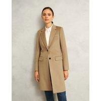 HOBBS Pure Wool Single Breasted Tailored Coat Beige