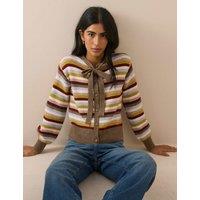 Nobody's Child Striped Tie Neck Cardigan Multi