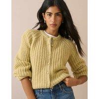 Nobody's Child Chunky Fluffy Relaxed Cardigan with Wool Green