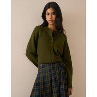 Nobody's Child Pure Wool Button Front Relaxed Cardigan Green