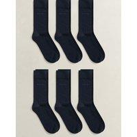 GANT 6 Pack Cotton Rich Socks Navy