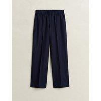 GANT Wool Blend Wide Leg Trousers Navy