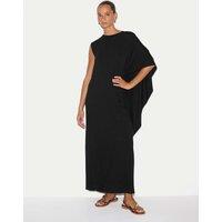 Jigsaw Jersey Maxi Column Cape Dress Black
