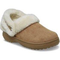 Crocs Faux Suede Slip On Flat Clogs Brown