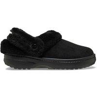 Crocs Faux Suede Slip On Flat Clogs Black