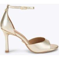 Carvela Metallic Ankle Strap Stiletto Heel Sandals Gold