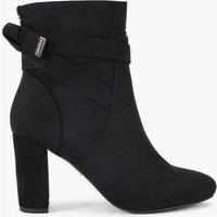 Carvela Wide Fit Bow Strap Block Heel Ankle Boots Black