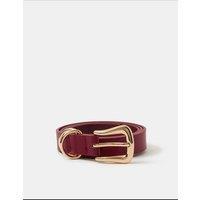 ACCESSORIZE Faux Leather Western Buckle Belt Red
