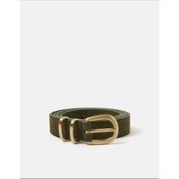 ACCESSORIZE Faux Suede Gold Tone Buckle Belt Green
