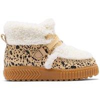 Sorel Suede Animal Print Ona Ave Alpine Boots Beige Mix