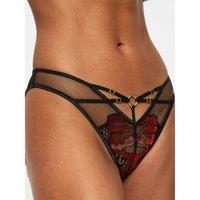 Ann Summers Mesh & Floral Lace Brazilian Knickers Black Mix
