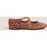 Monsoon Deer Print Flat Ballet Pumps Beige Mix