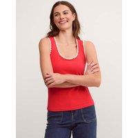 Monsoon Cotton Rich Jersey Cami Top Red Mix