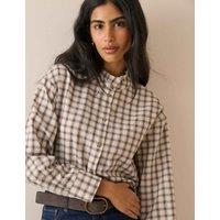 Nobody's Child Checked High Frill Neck Blouse Multi