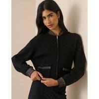 Nobody's Child Pure Cotton Zip Through Bomber Jacket Black