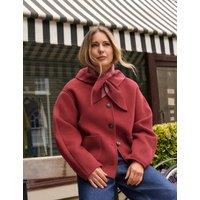 Nobody's Child X Louise Thompson Wool Blend Collarless Jacket Red