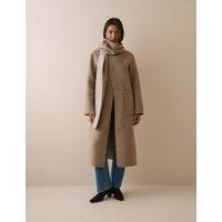 Nobody's Child Wool Blend Checked Reversible Scarf Coat Beige