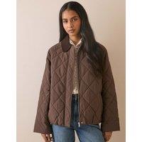 Nobody's Child Quilted Bomber Jacket Chocolate