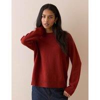 Nobody's Child Pure Wool Crew Neck Raglan Sleeve Jumper Red
