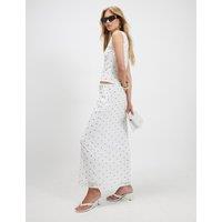 River Island Polka Dot Maxi Pencil Skirt White Mix