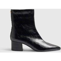 River Island Block Heel Pointed Ankle Boots Black