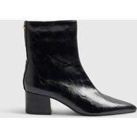 River Island Block Heel Pointed Ankle Boots Black