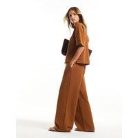 River Island Drawstring Wide Leg Joggers Brown