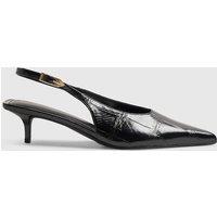 River Island Kitten Heel Pointed Slingback Shoes Black